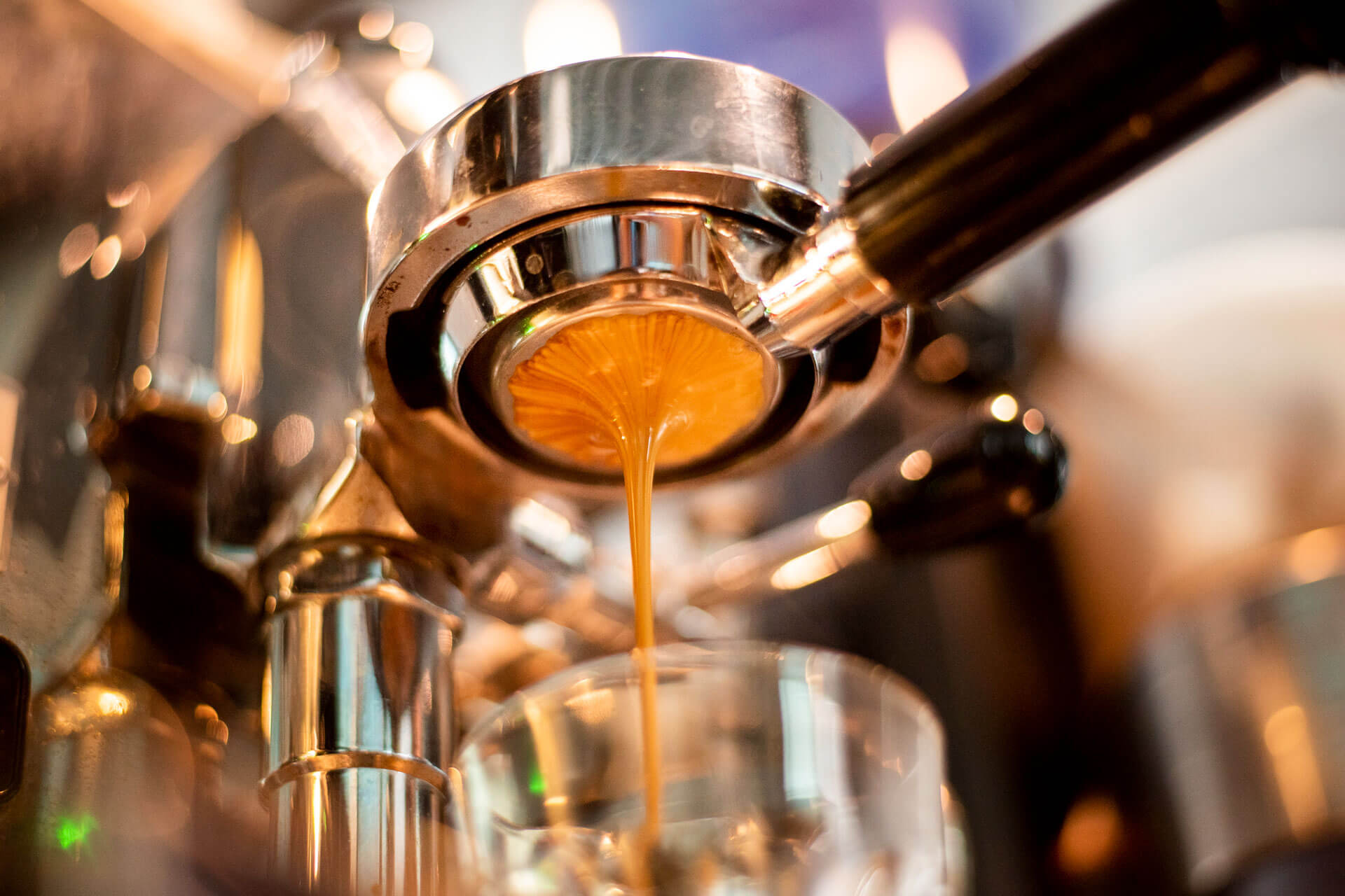 Espresso Coffee machine brewing coffee in Perth